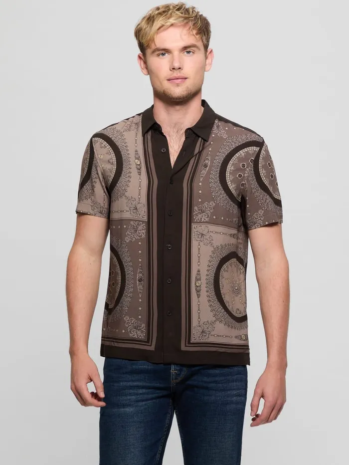 GUESS Shirts Eco Rayon Medallion Shirt Colors 8211 Men