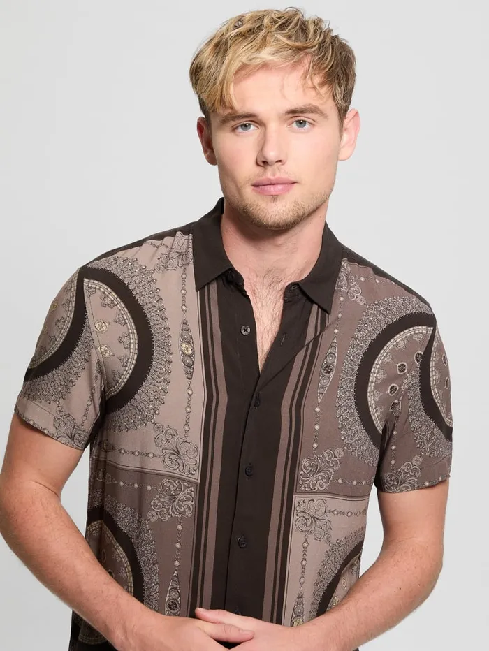 GUESS Shirts Eco Rayon Medallion Shirt Colors 8211 Men
