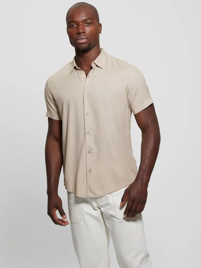 GUESS Shirts Eco Solid Shirt Turquoise 8211 Men