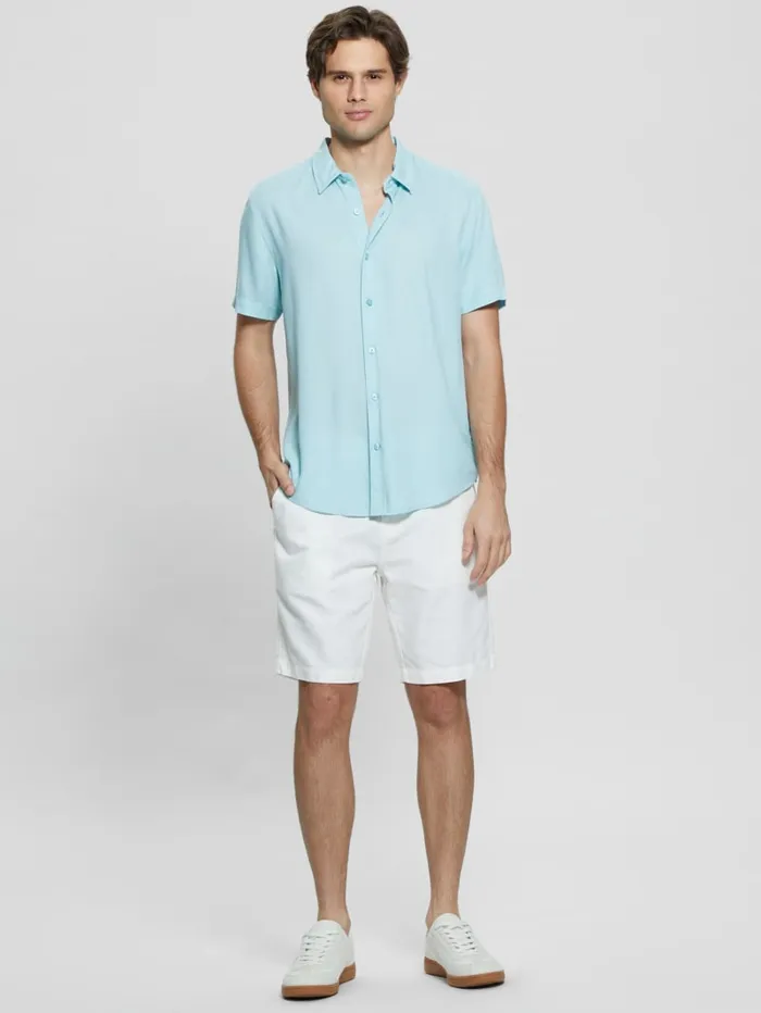 GUESS Shirts Eco Solid Shirt Turquoise 8211 Men