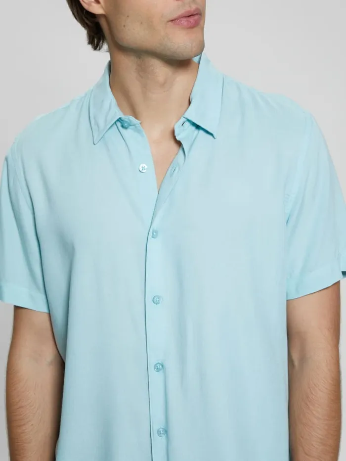 GUESS Shirts Eco Solid Shirt Turquoise 8211 Men