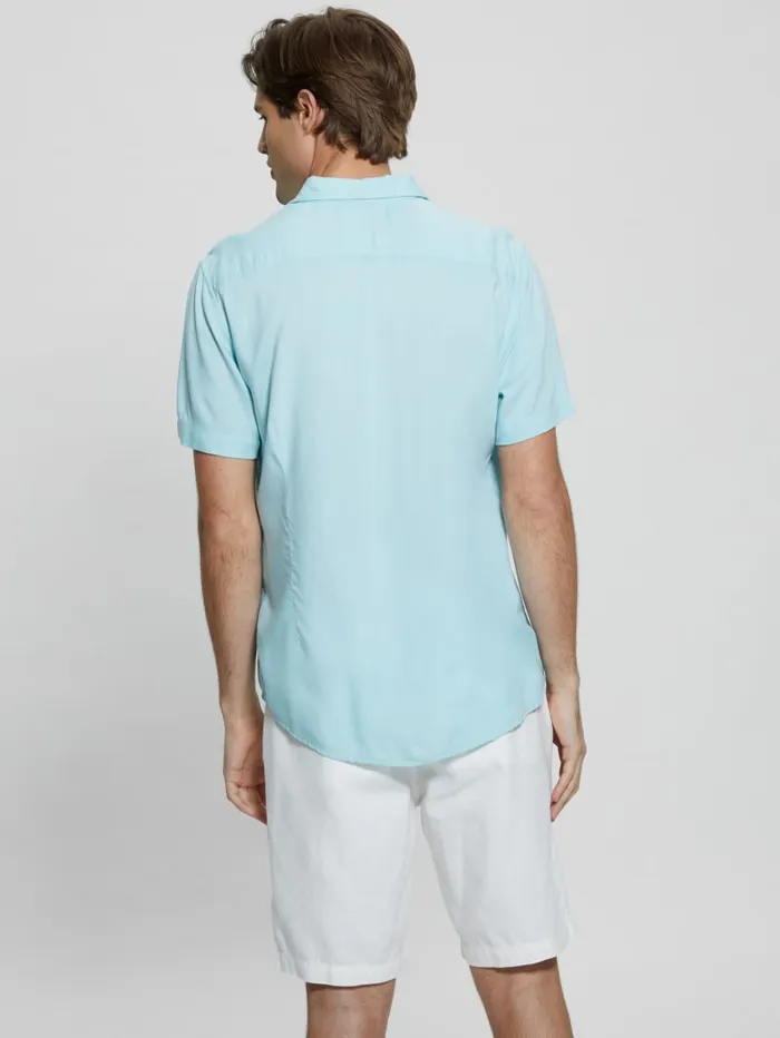 GUESS Shirts Eco Solid Shirt Turquoise 8211 Men