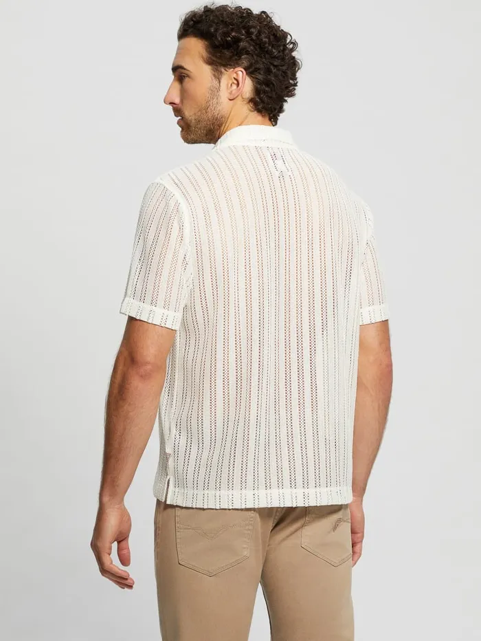 GUESS Shirts Panama Knit Shirt Blue 8211 Men