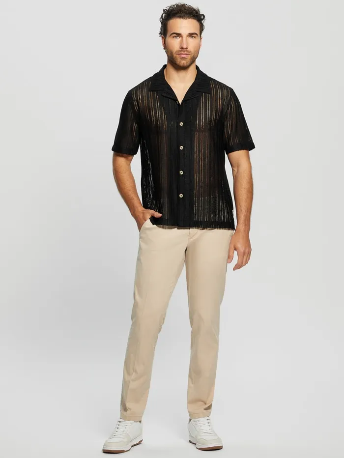 GUESS Shirts Panama Knit Shirt Blue 8211 Men