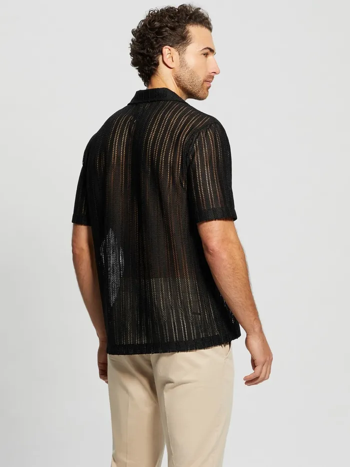 GUESS Shirts Panama Knit Shirt Blue 8211 Men