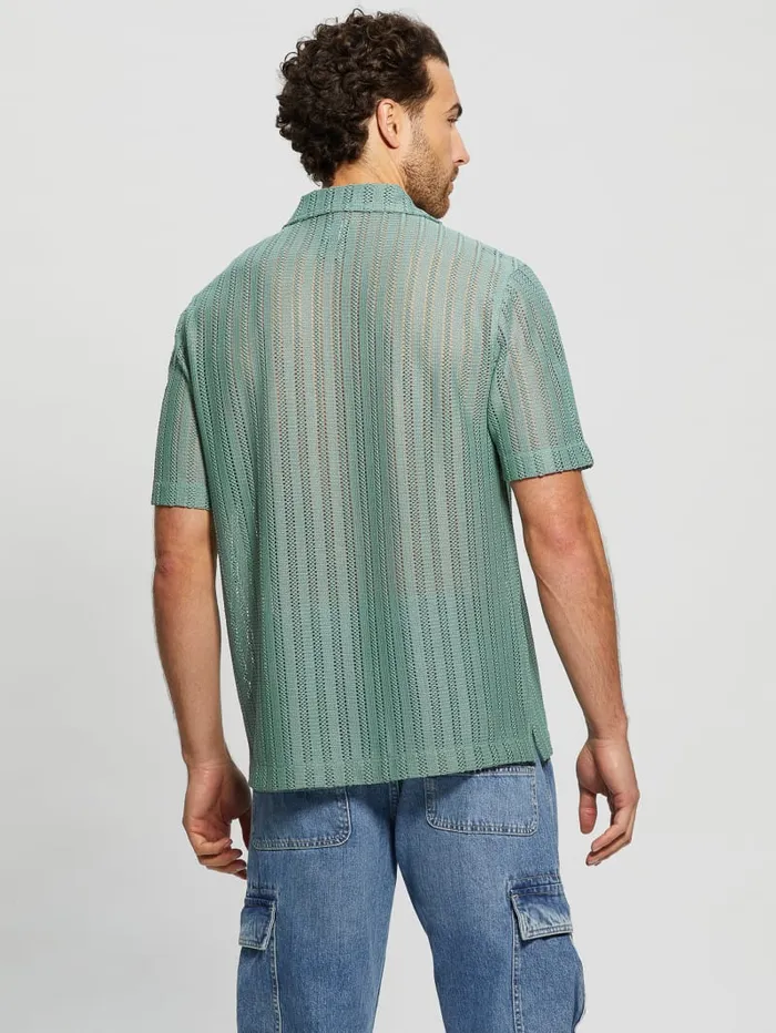 GUESS Shirts Panama Knit Shirt Blue 8211 Men