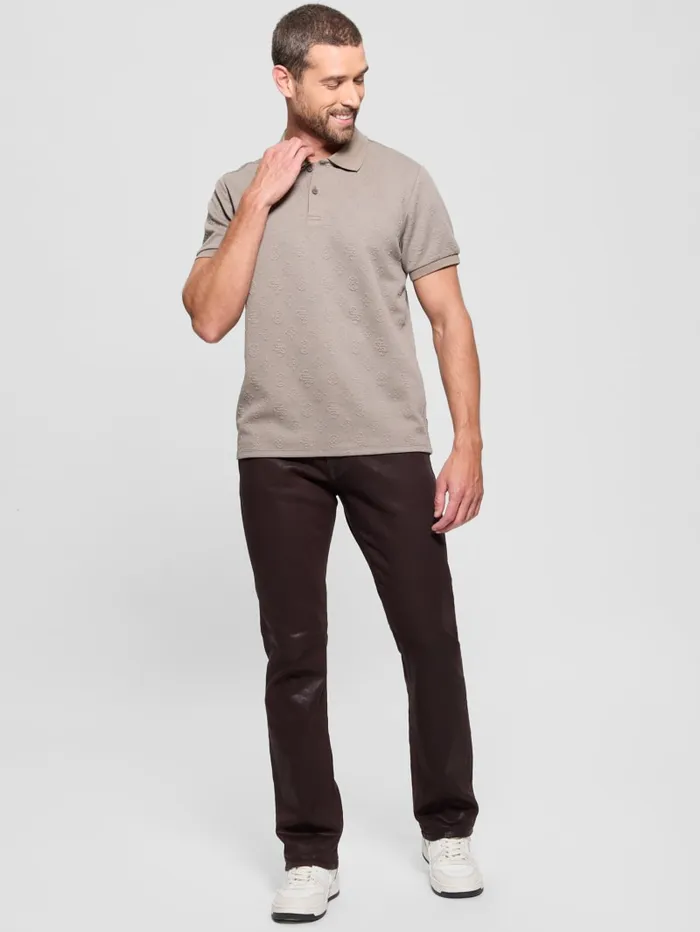 GUESS Shirts Peony Jacquard Polo Beige 8211 Men