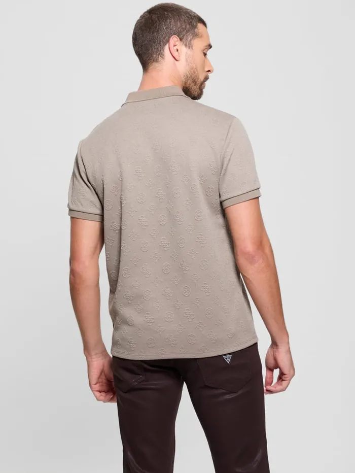 GUESS Shirts Peony Jacquard Polo Beige 8211 Men