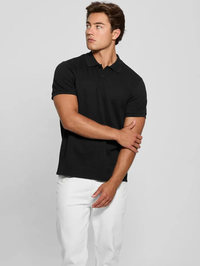 GUESS Shirts Peony Jacquard Polo Beige 8211 Men