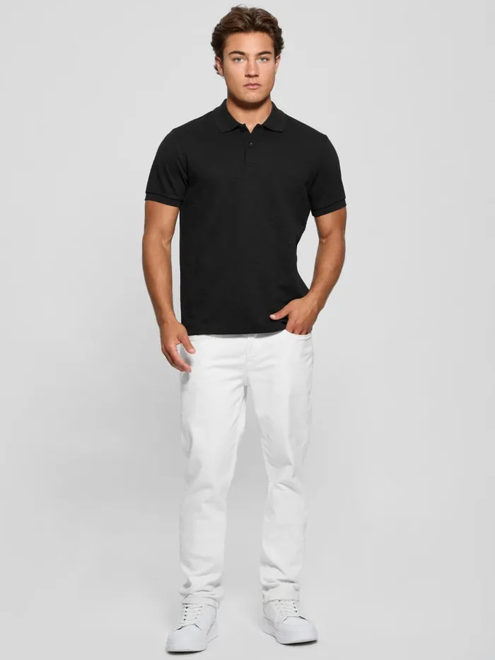 GUESS Shirts Peony Jacquard Polo Beige 8211 Men