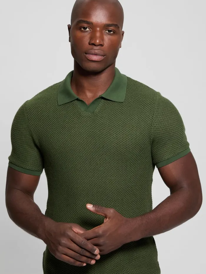 GUESS Shirts Preston Johnny Polo Green 8211 Men