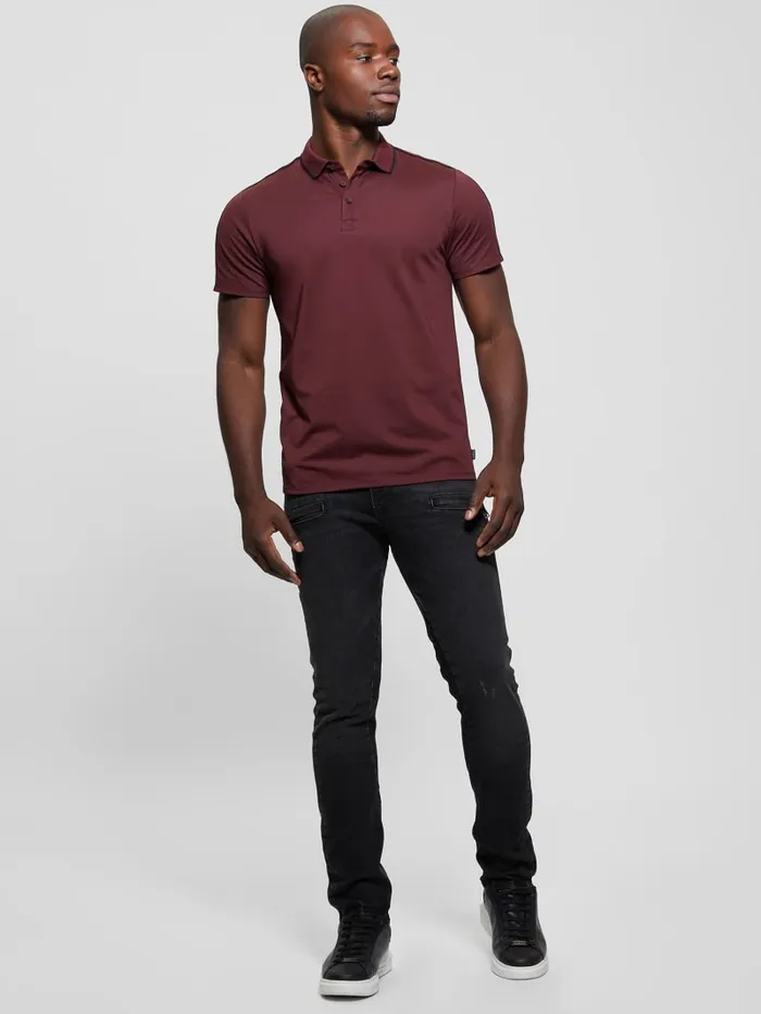 GUESS Shirts Quattro G Tape Polo Beige 8211 Men