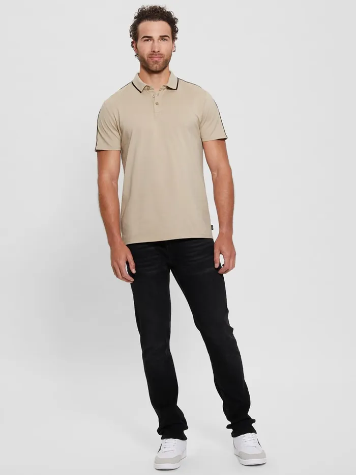 GUESS Shirts Quattro G Tape Polo Beige 8211 Men