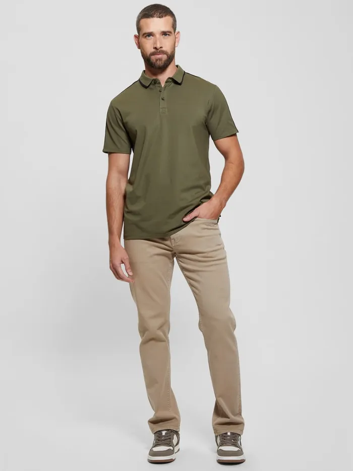 GUESS Shirts Quattro G Tape Polo Beige 8211 Men
