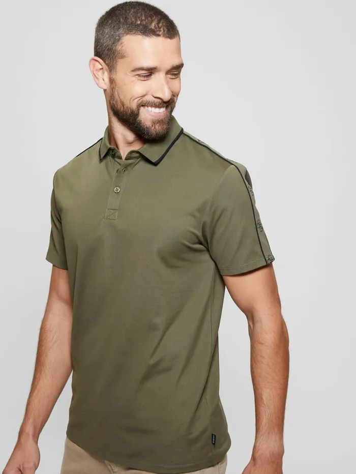 GUESS Shirts Quattro G Tape Polo Beige 8211 Men