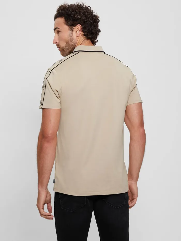 GUESS Shirts Quattro G Tape Polo Beige 8211 Men