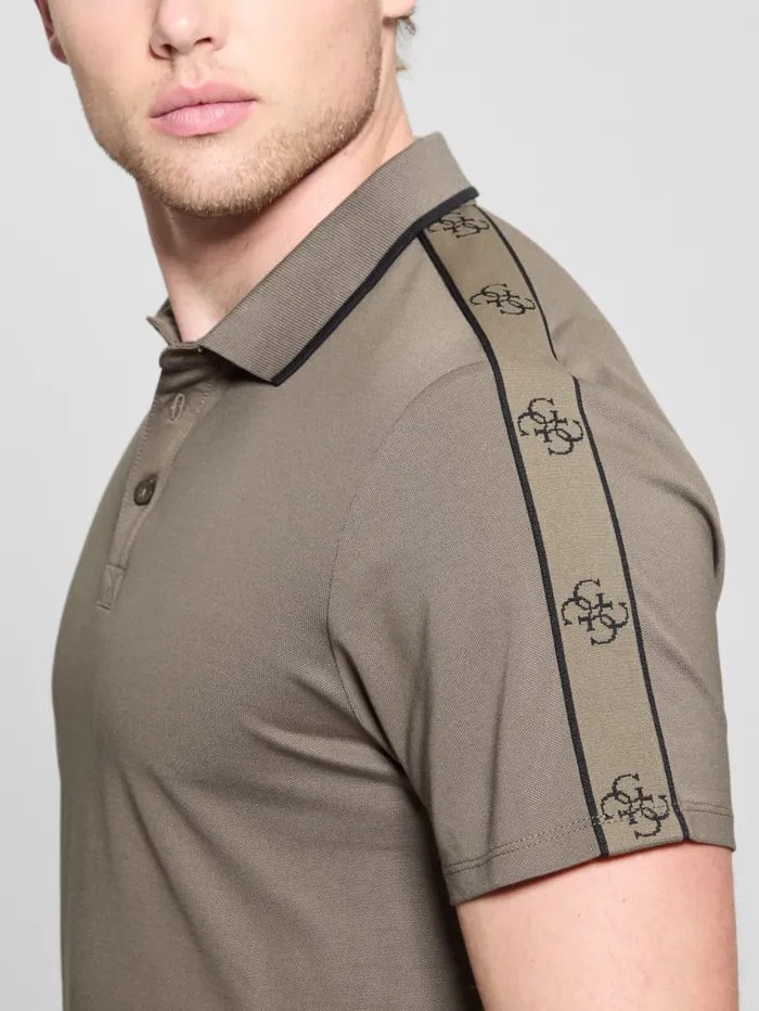 GUESS Shirts Quattro G Tape Polo Beige 8211 Men