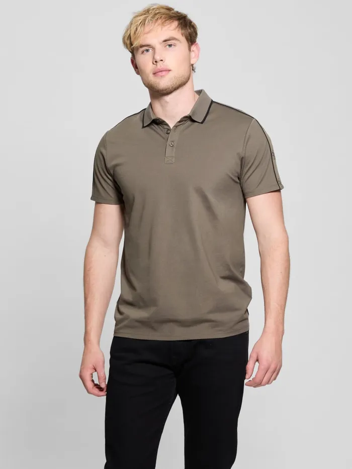 GUESS Shirts Quattro G Tape Polo Beige 8211 Men