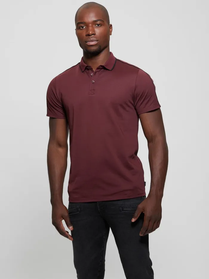 GUESS Shirts Quattro G Tape Polo Beige 8211 Men