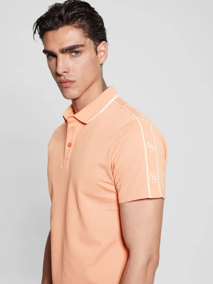 GUESS Shirts Quattro G Tape Polo Orange 8211 Men