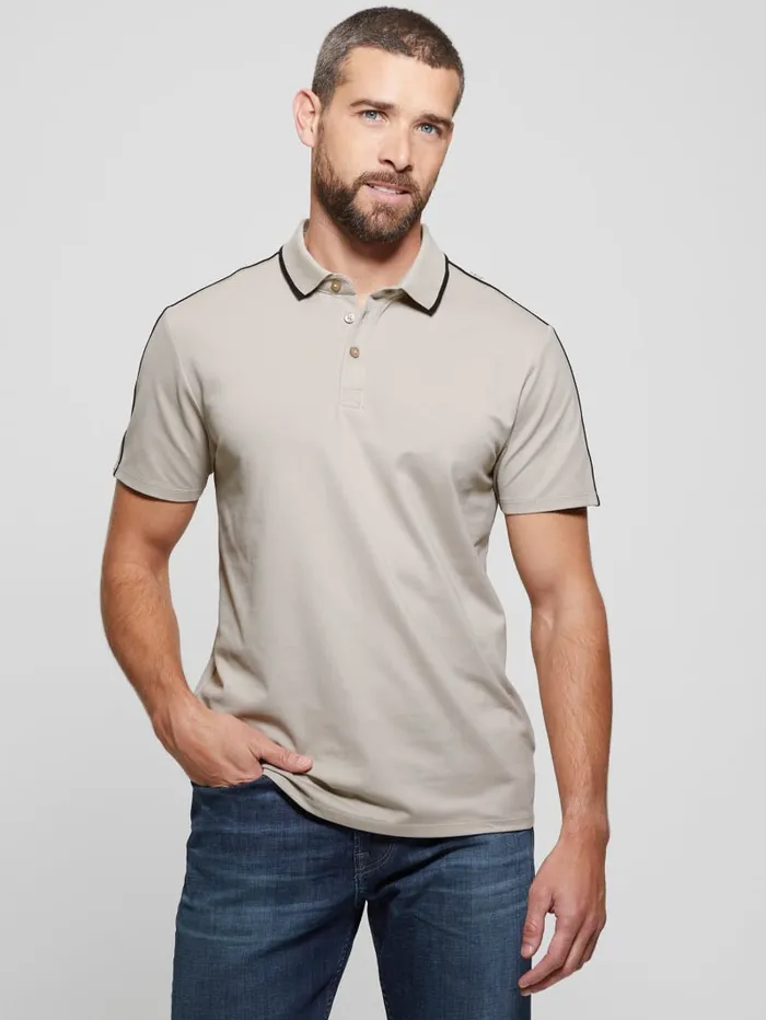 GUESS Shirts Quattro G Tape Polo Orange 8211 Men