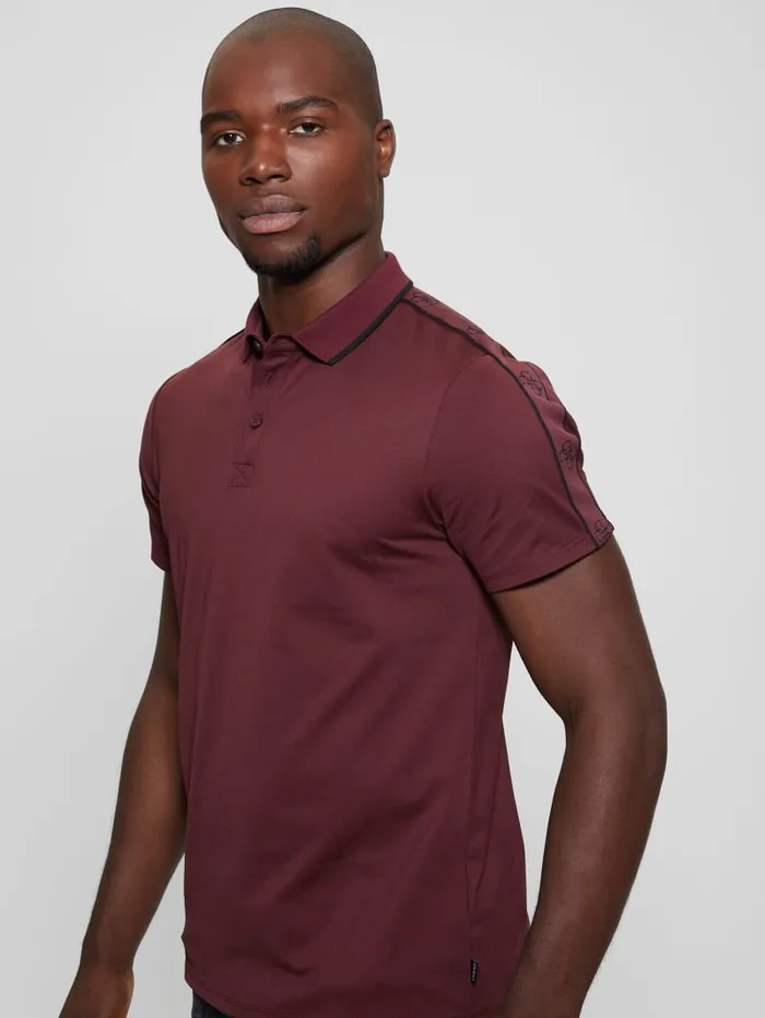 GUESS Shirts Quattro G Tape Polo White 8211 Men