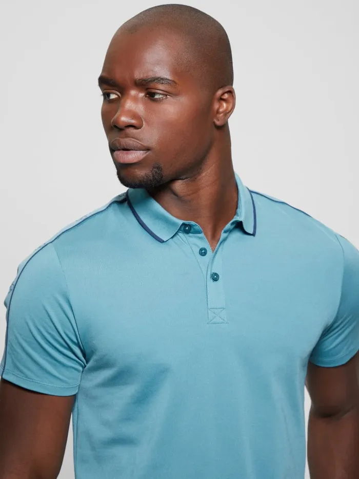 GUESS Shirts Quattro G Tape Polo White 8211 Men