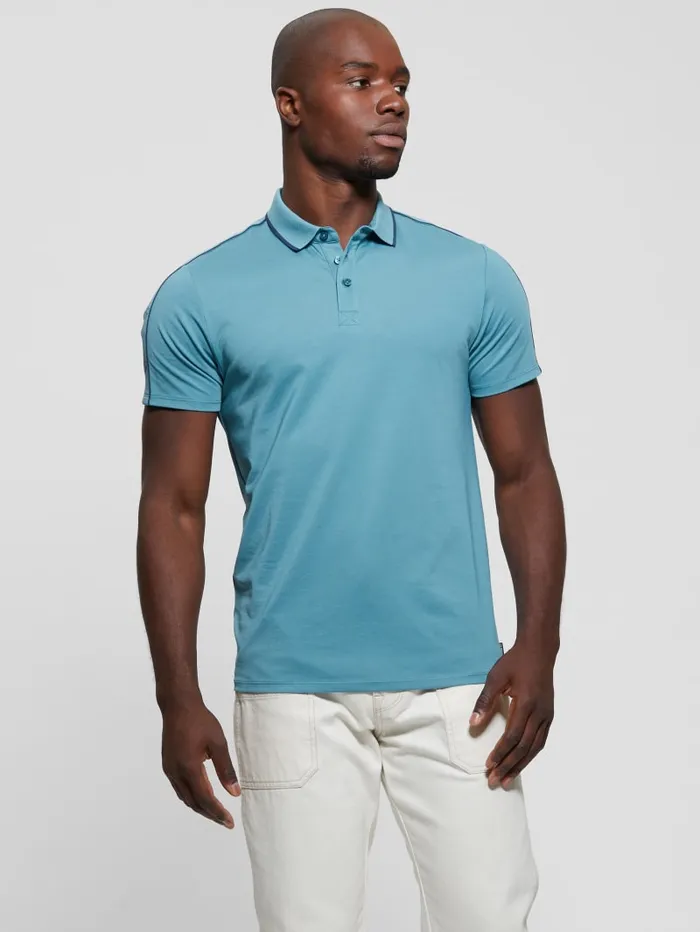 GUESS Shirts Quattro G Tape Polo White 8211 Men