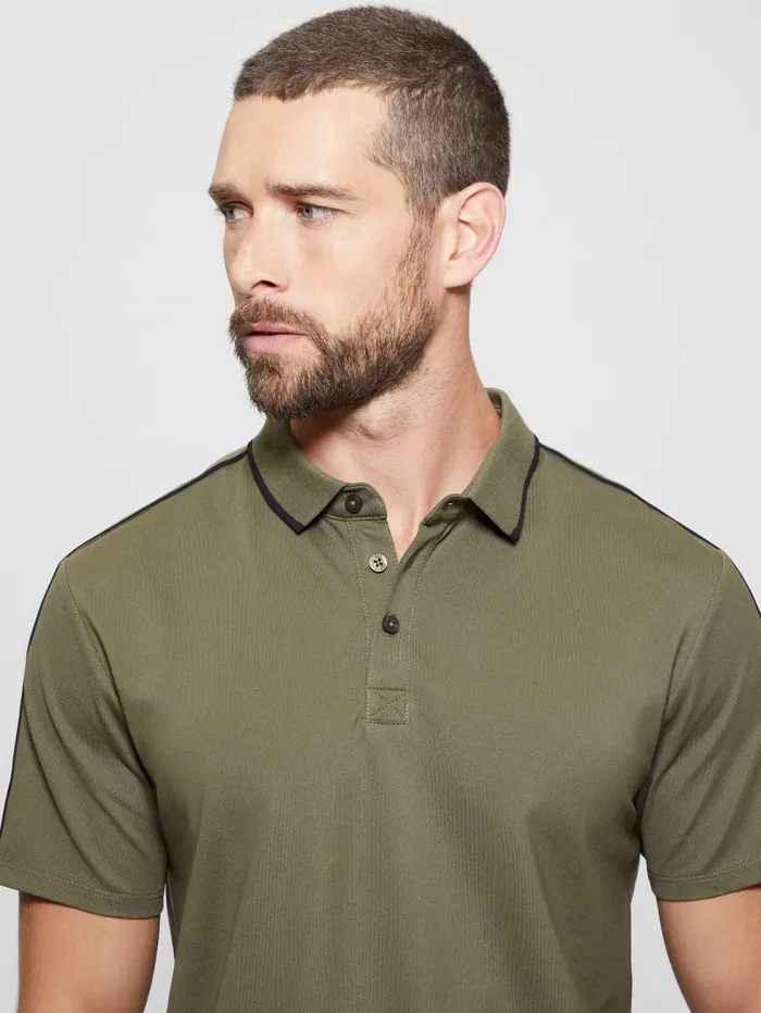 GUESS Shirts Quattro G Tape Polo White 8211 Men