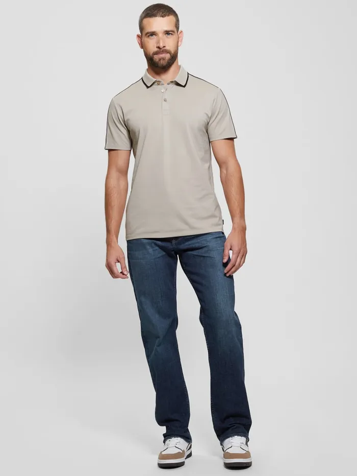 GUESS Shirts Quattro G Tape Polo White 8211 Men