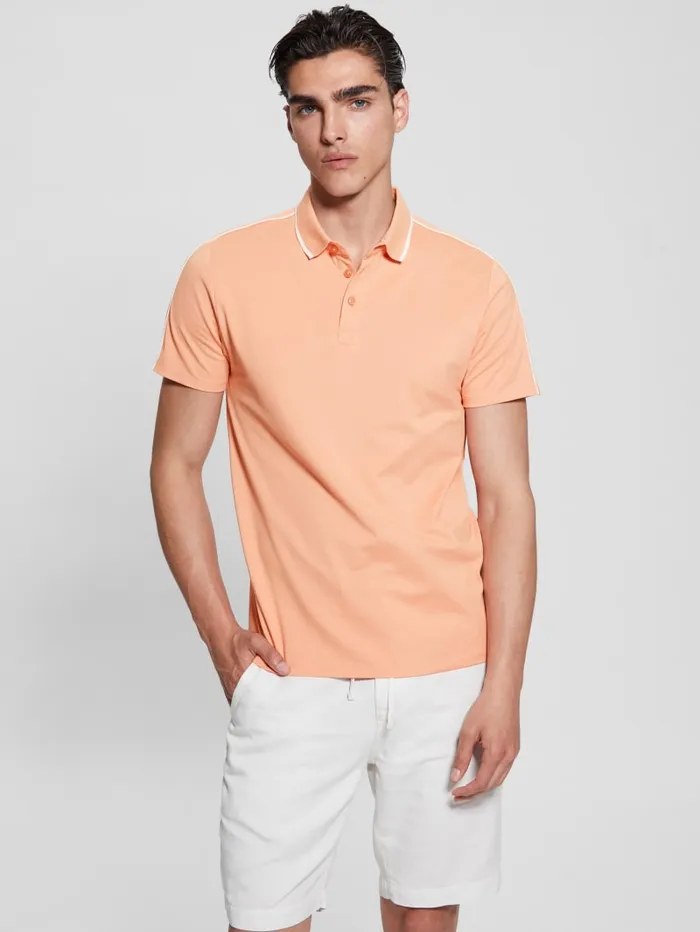GUESS Shirts Quattro G Tape Polo White 8211 Men