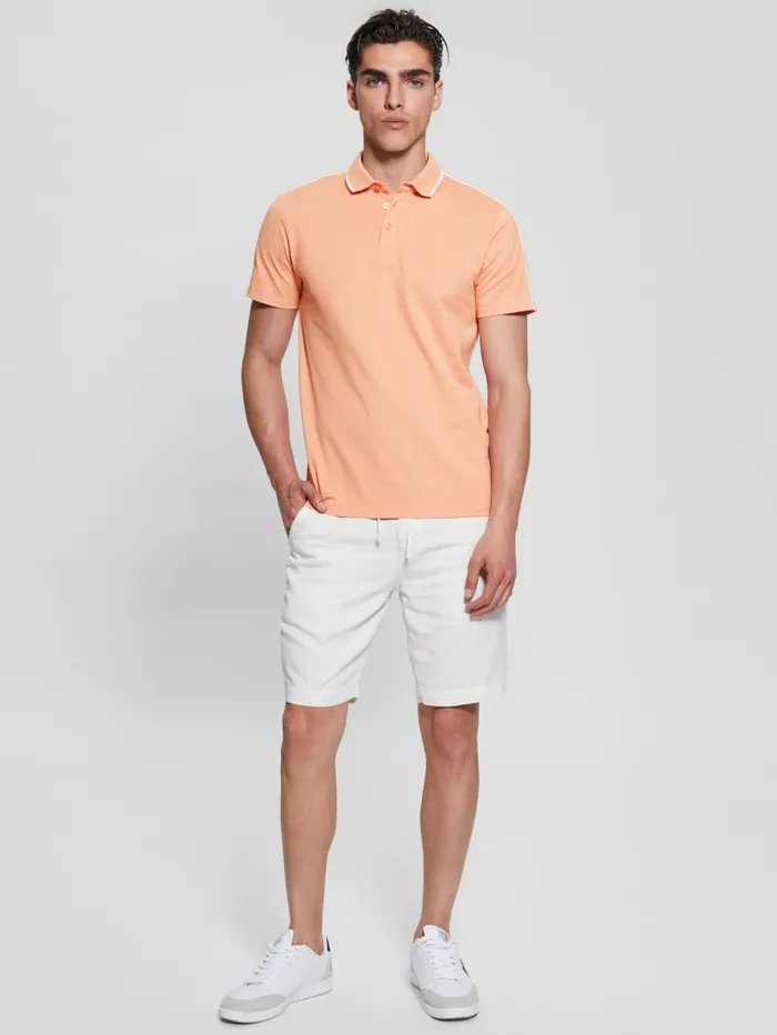 GUESS Shirts Quattro G Tape Polo White 8211 Men