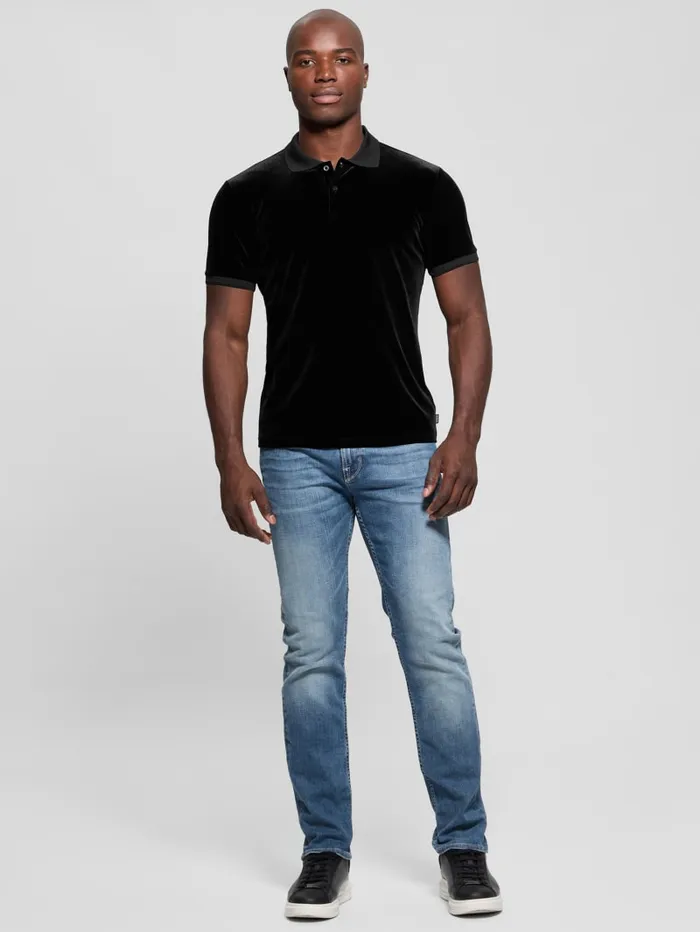 GUESS Shirts Rio Liquid Velvet Polo Black 8211 Men