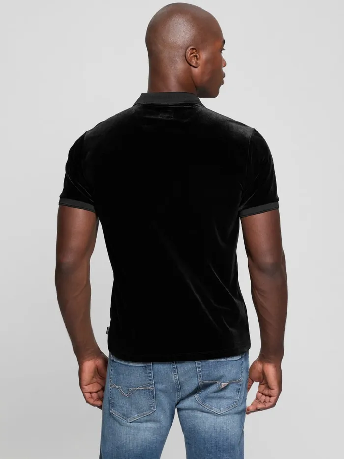 GUESS Shirts Rio Liquid Velvet Polo Black 8211 Men