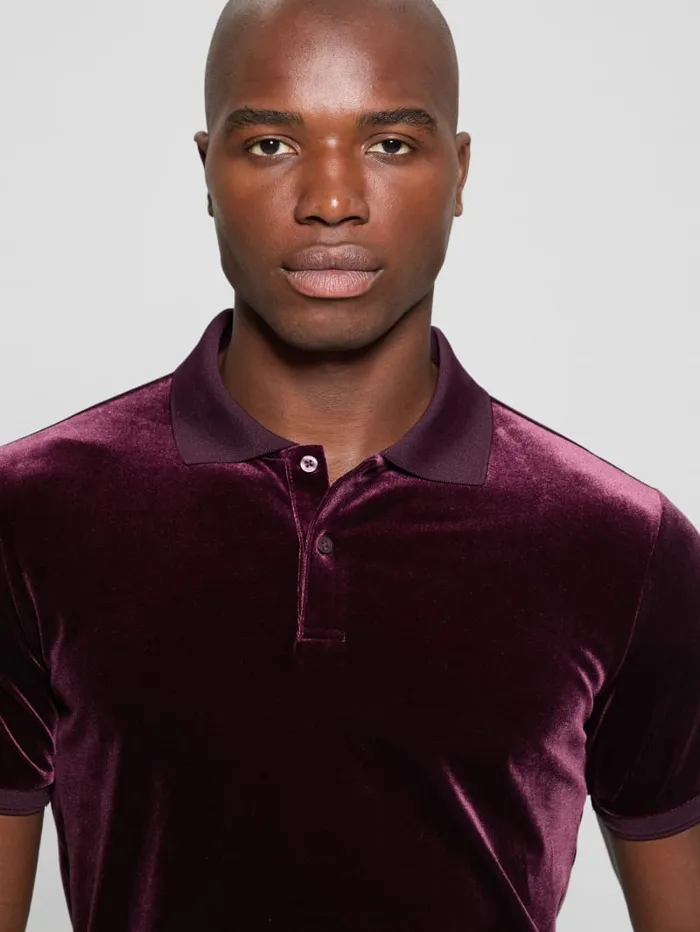 GUESS Shirts Rio Liquid Velvet Polo Black 8211 Men