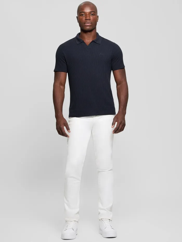 GUESS Shirts Ryker Rib Knit Polo Blue 8211 Men