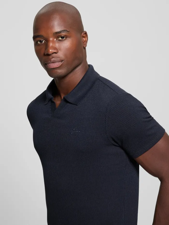 GUESS Shirts Ryker Rib Knit Polo Blue 8211 Men