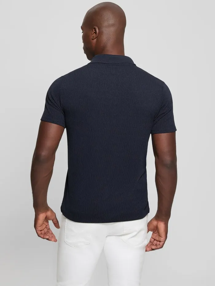 GUESS Shirts Ryker Rib Knit Polo Blue 8211 Men