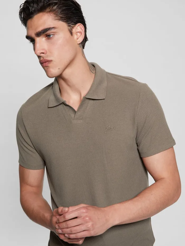GUESS Shirts Ryker Rib Knit Polo Blue 8211 Men