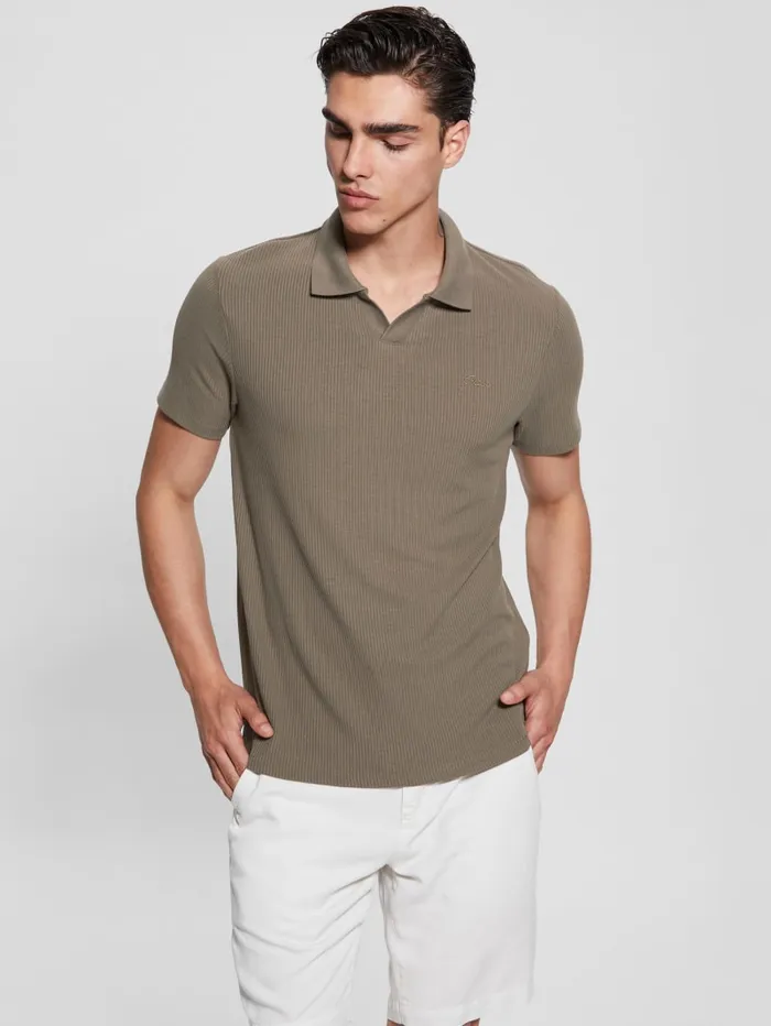 GUESS Shirts Ryker Rib Knit Polo Blue 8211 Men