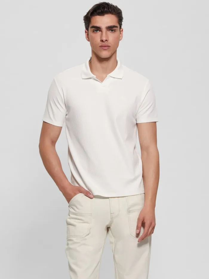 GUESS Shirts Ryker Rib Knit Polo Blue 8211 Men