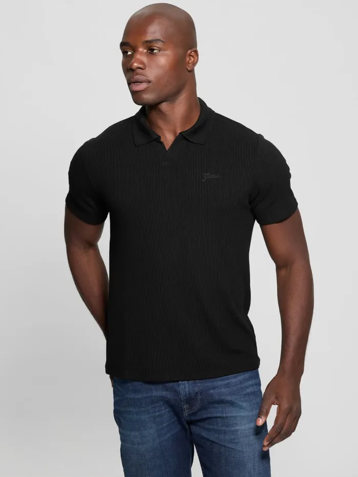 GUESS Shirts Ryker Rib Knit Polo Blue 8211 Men