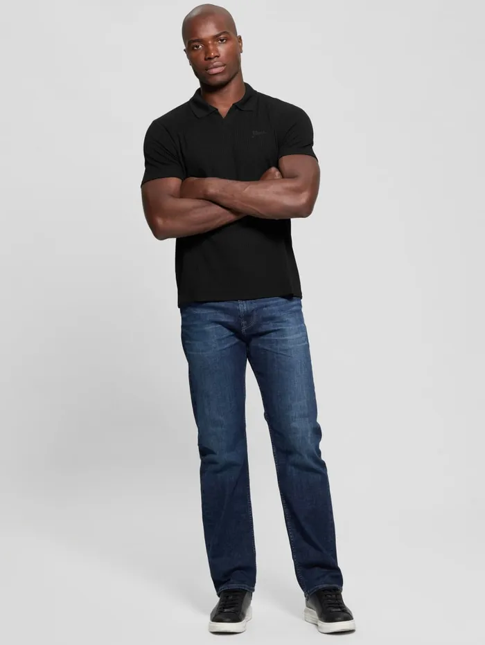 GUESS Shirts Ryker Rib Knit Polo Blue 8211 Men