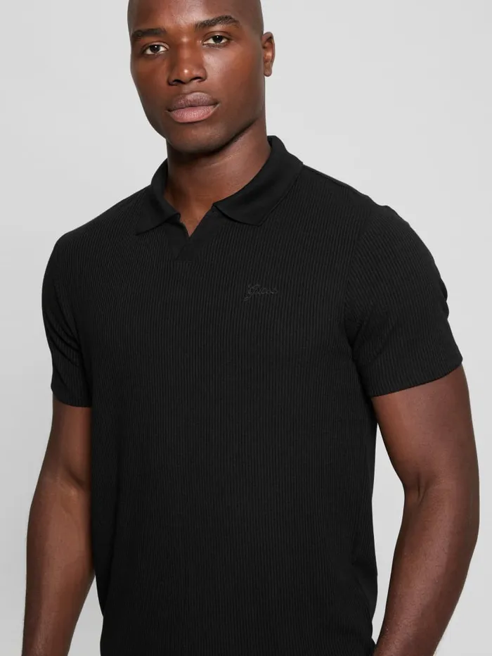 GUESS Shirts Ryker Rib Knit Polo Blue 8211 Men