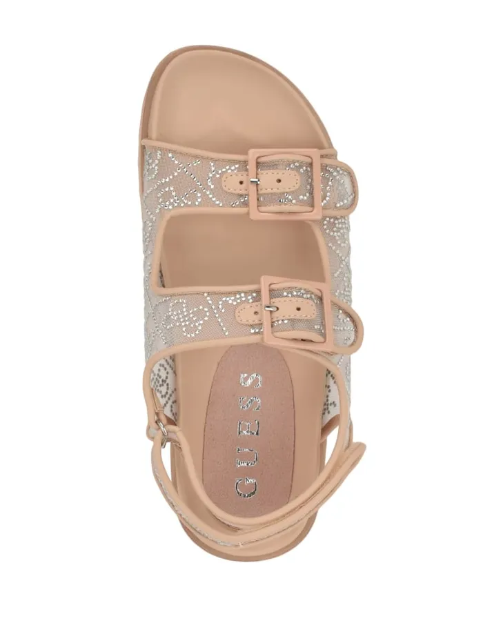 GUESS Shoes Frella Quattro G Rhinestone Sandals Black 8211 Women