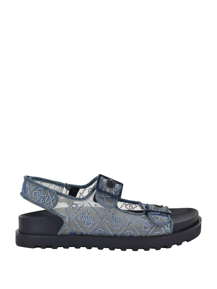 GUESS Shoes Frella Quattro G Rhinestone Sandals Black 8211 Women