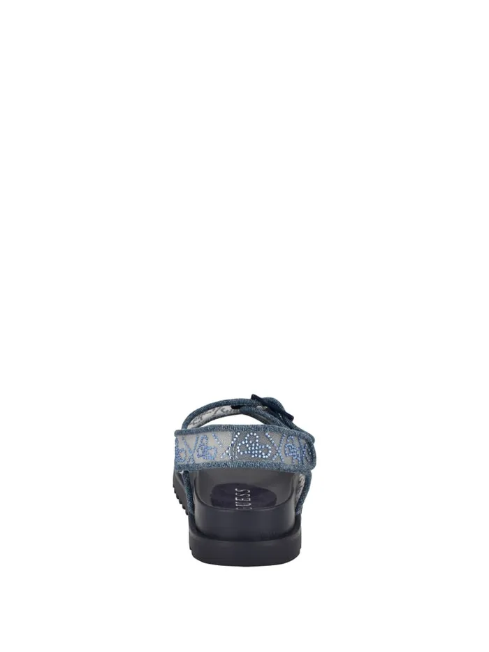 GUESS Shoes Frella Quattro G Rhinestone Sandals Blue 8211 Women