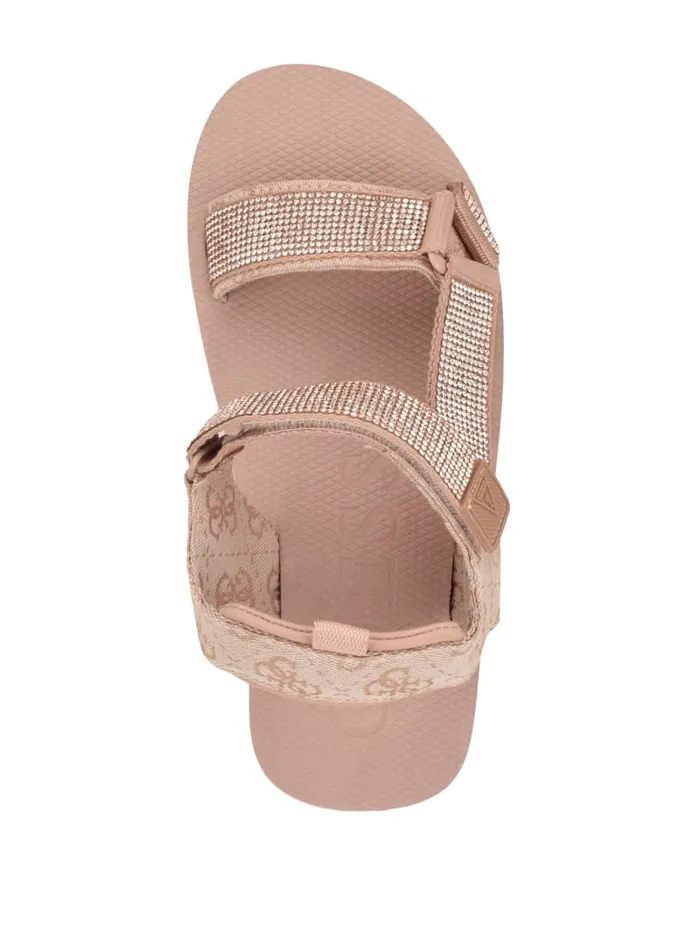 GUESS Shoes Nylaha Rhinestone Flatform Sandals Black 8211 Women