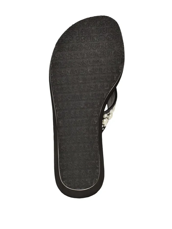 GUESS Shoes Silus Pearl Wedge Sandals White 8211 Women