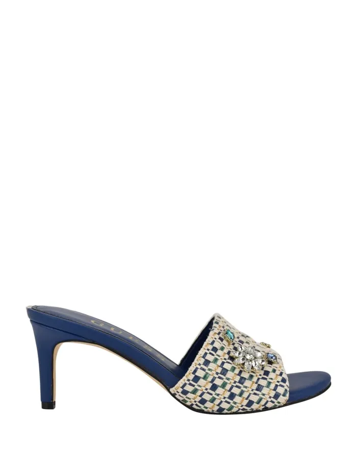 GUESS Shoes Weekful Woven Rhinestone Mules Neutral 8211 Women